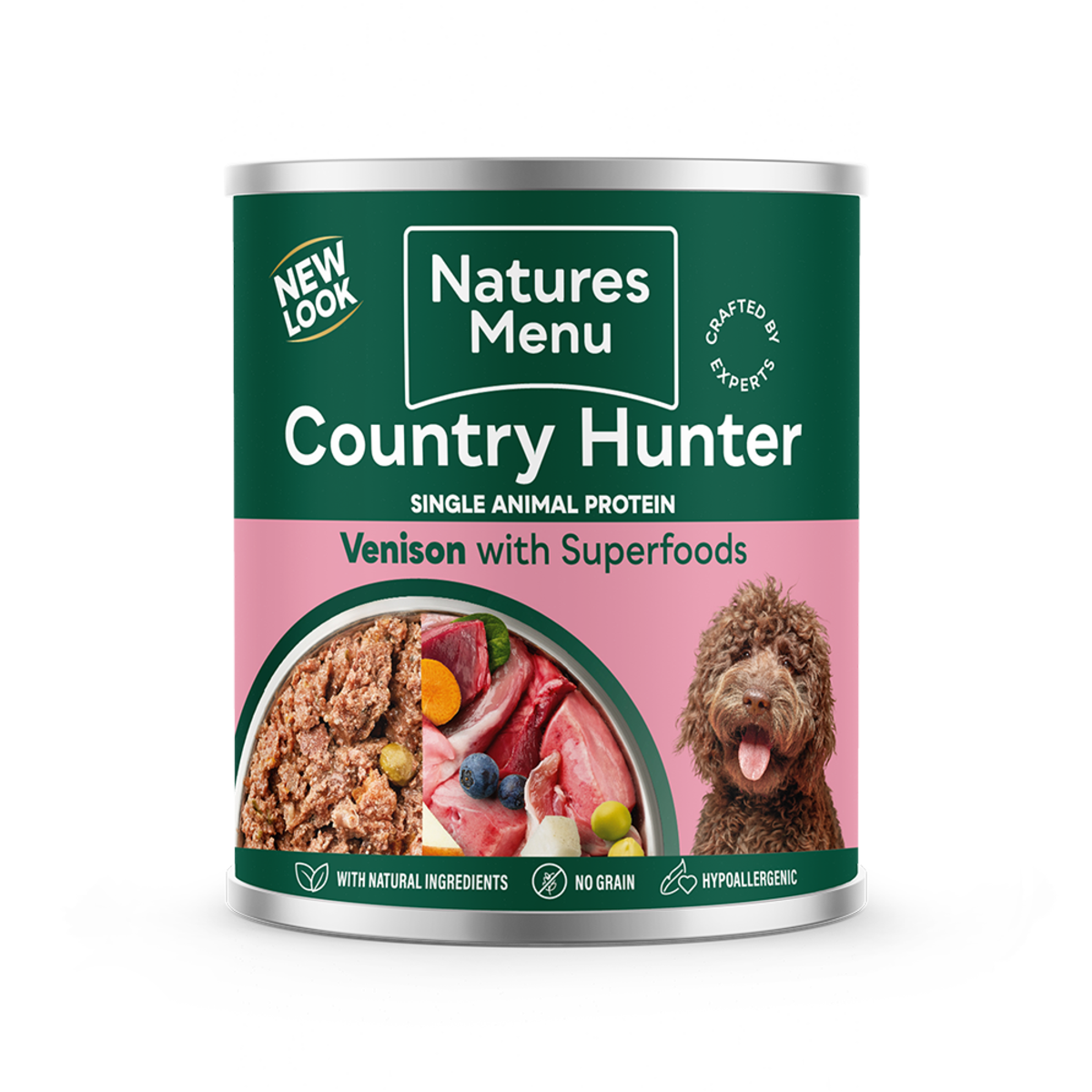 Natures Menu Country Hunter Meals Venison & Blueberry Wet Dog Food Cans - 6 x 600g_0